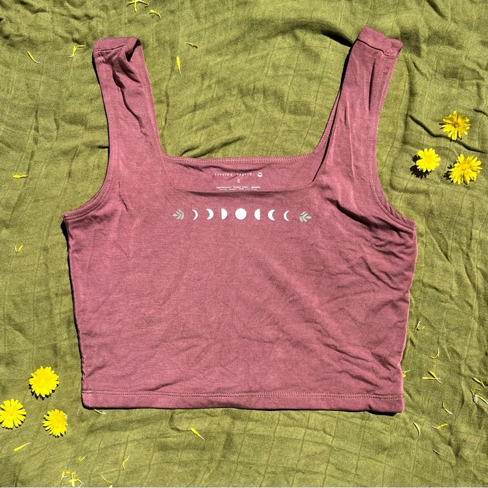 NWOT RARE Trendy Moon Phase Mauve Crop Top